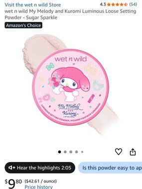 wet n wild My Melody Pink Luminous Setting Powder